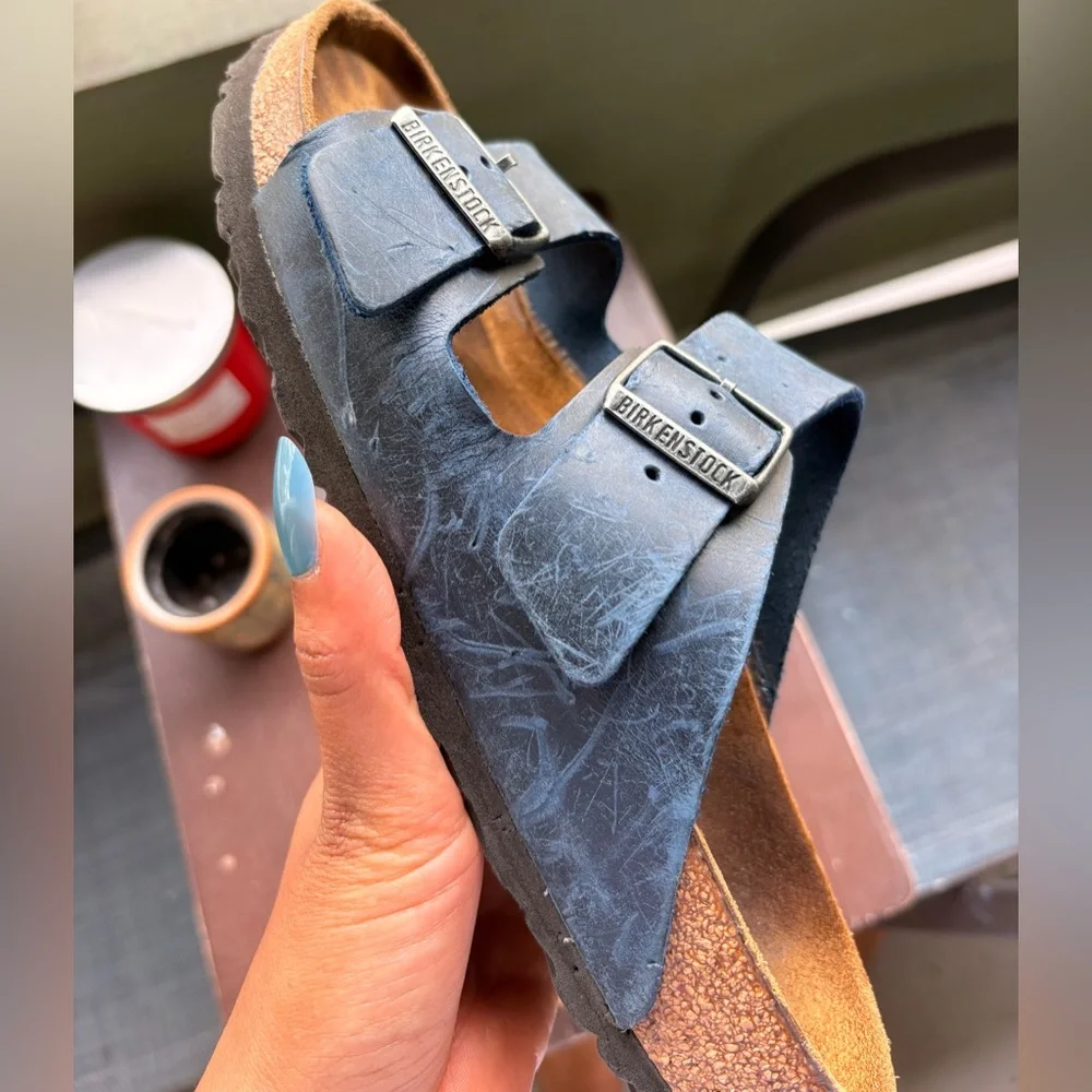 Birkenstock Navy Two Strap Arizona Sandals!! - Picture 3 of 8